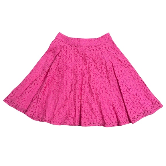 Lilly Pulitzer Dresses & Skirts - Lilly Pulitzer Vibrant Pink Lace Skater Skirt Size 0